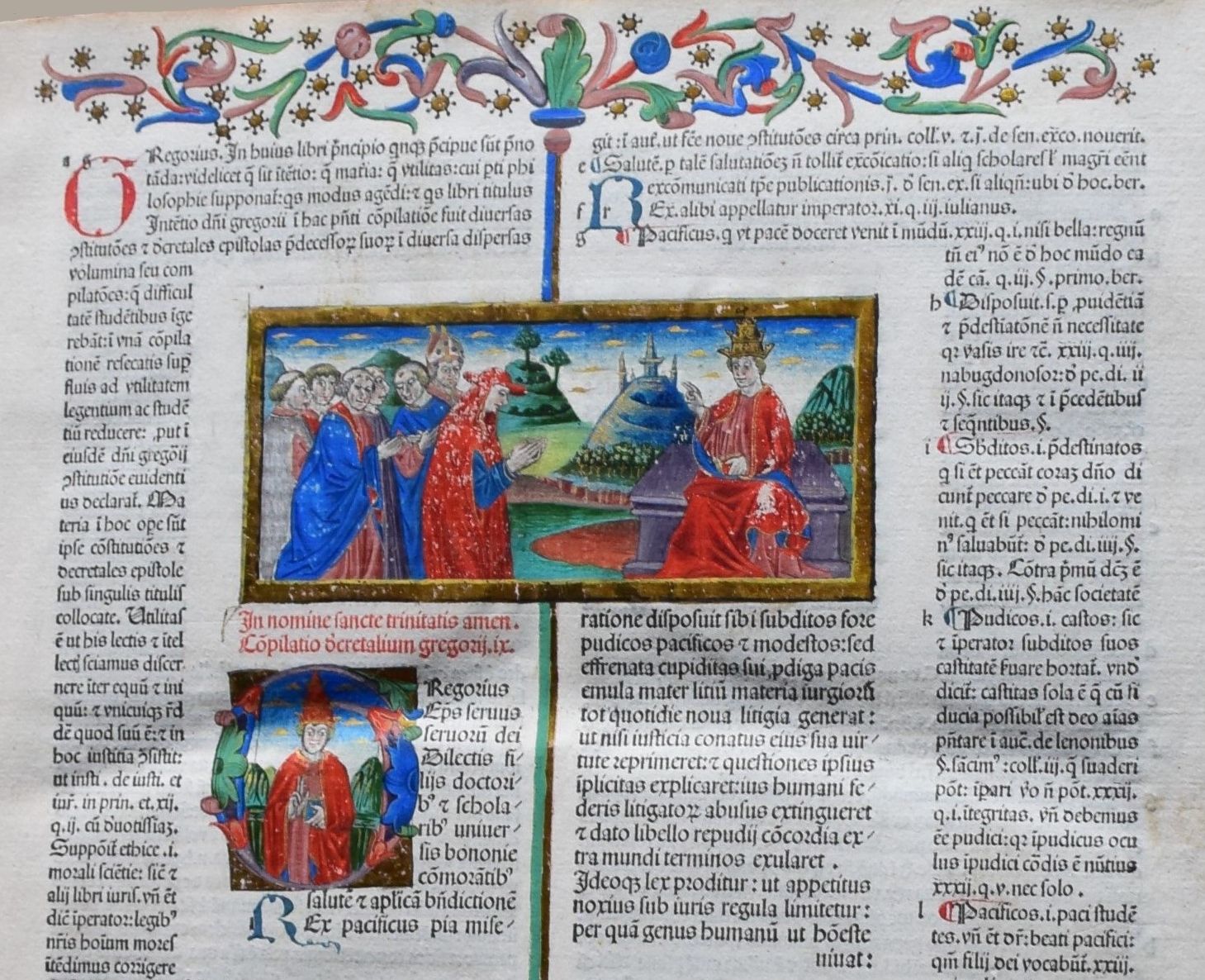 Illusztráció – Janus Pannonius-kiállítás [Decretales], IX. Gergely pápa, Bernardus Bottonius (comm.)