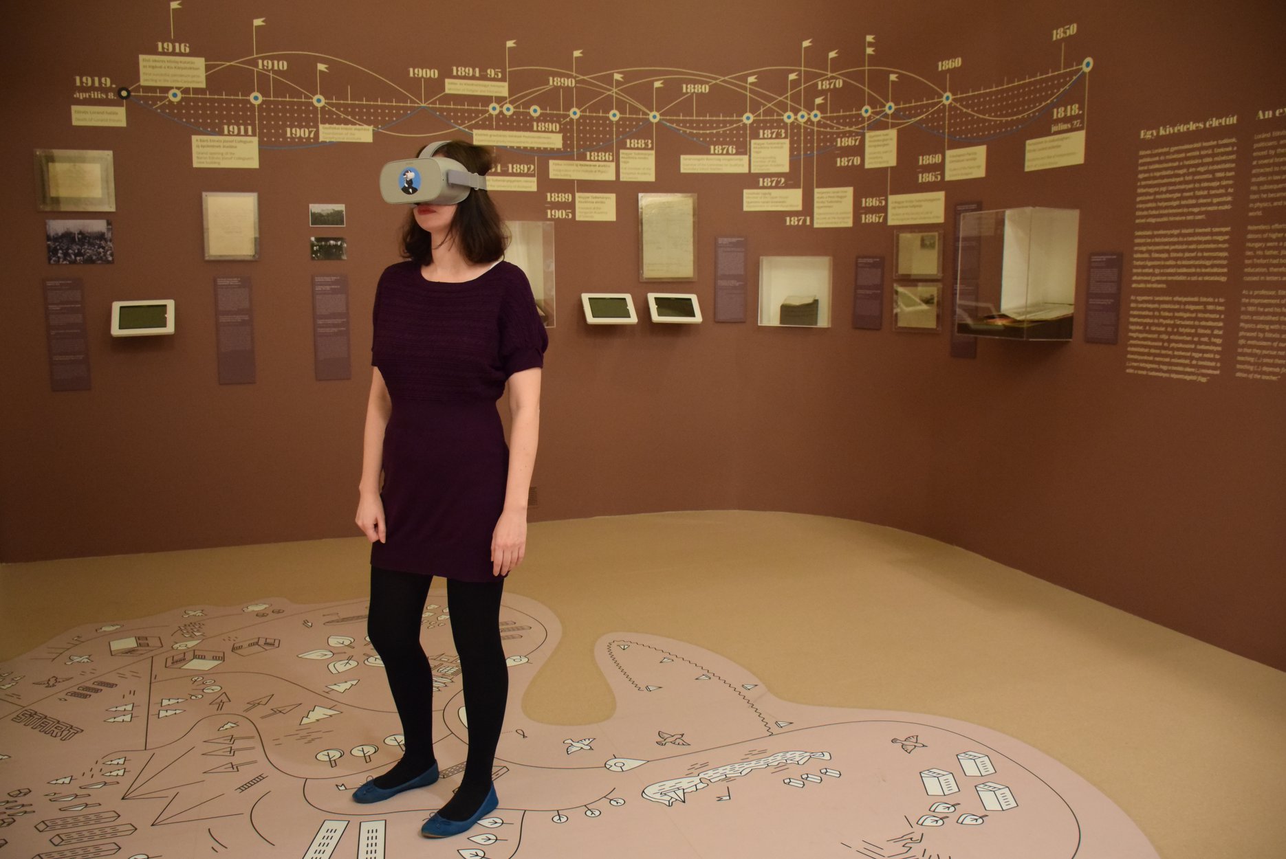Eötvös Lóránd kiállitás, Virtuális valóság (VR) szemüveg, egy személy
