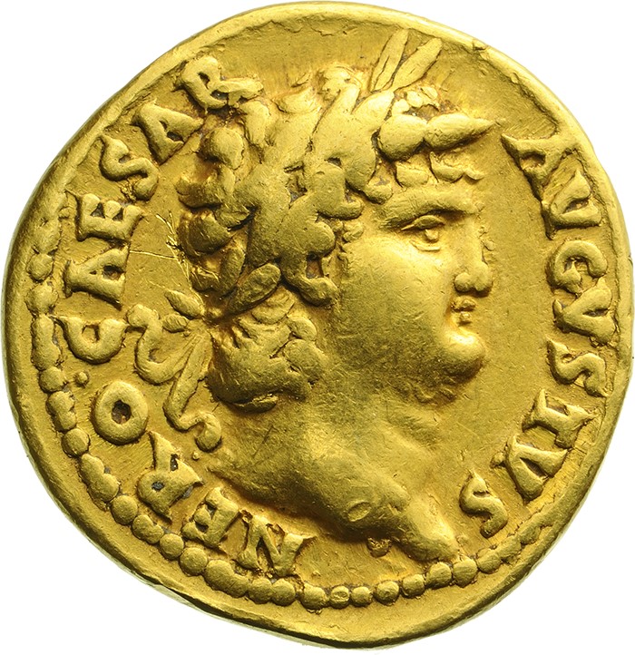 Nero császár arany pénzérméje