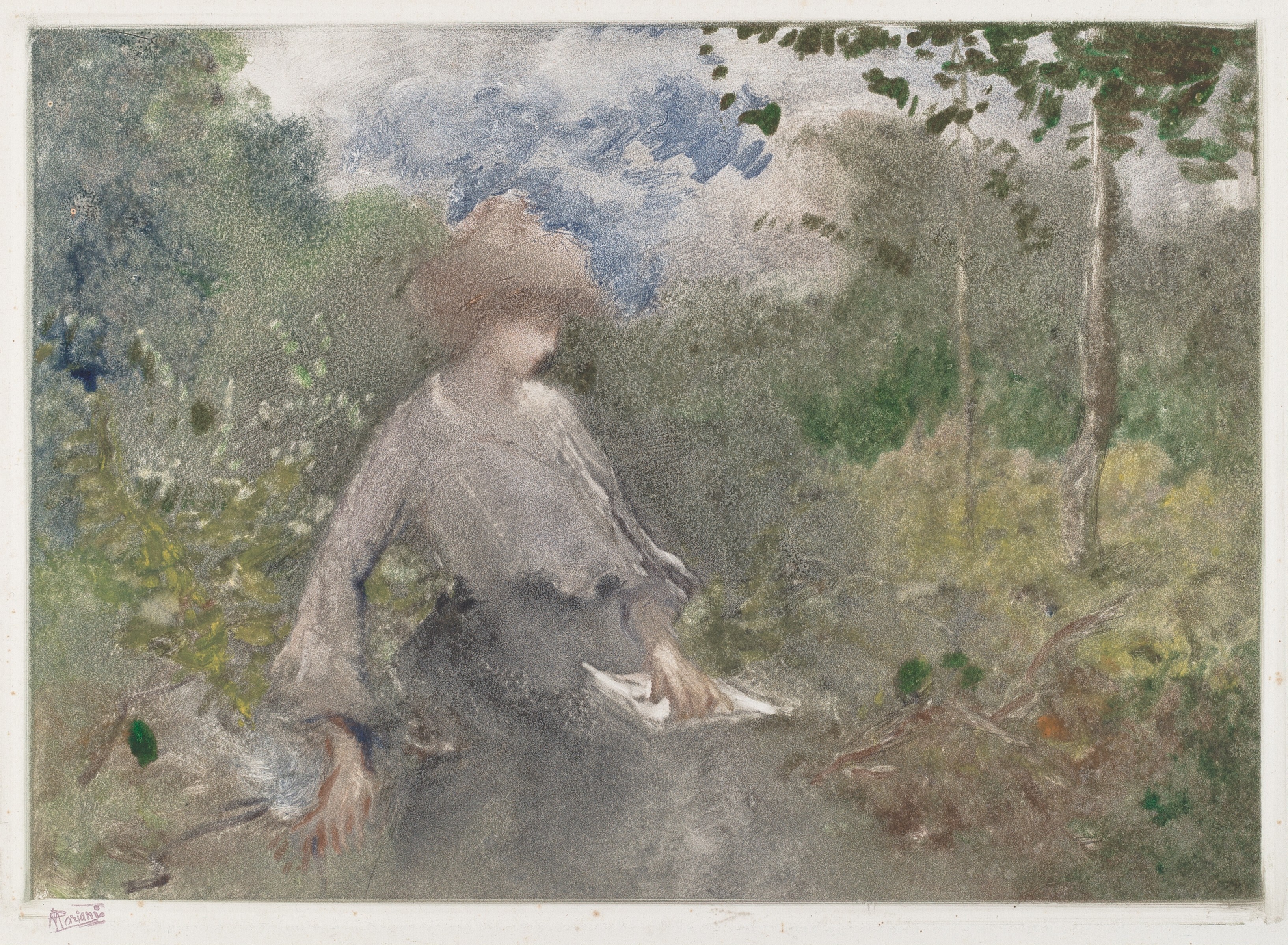 Pompeo Mariani: Lettura in giardino (1904/1905)
