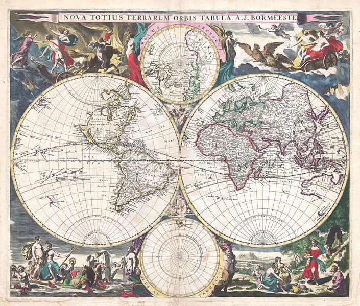 A. J. Bormeester: Nova Totius Terrarum Orbis Tabula (1684) 