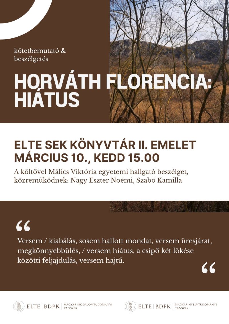 Könyvbemutató, Horváth Florencia: Hiátus 